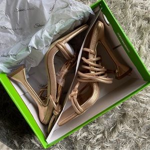 Rose Gold Lace Up Sandals